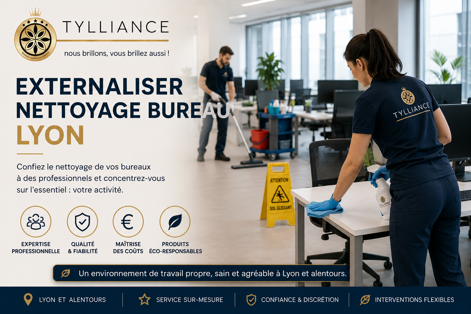 Externaliser le nettoyage de bureaux à Lyon avec Tylliance PRO