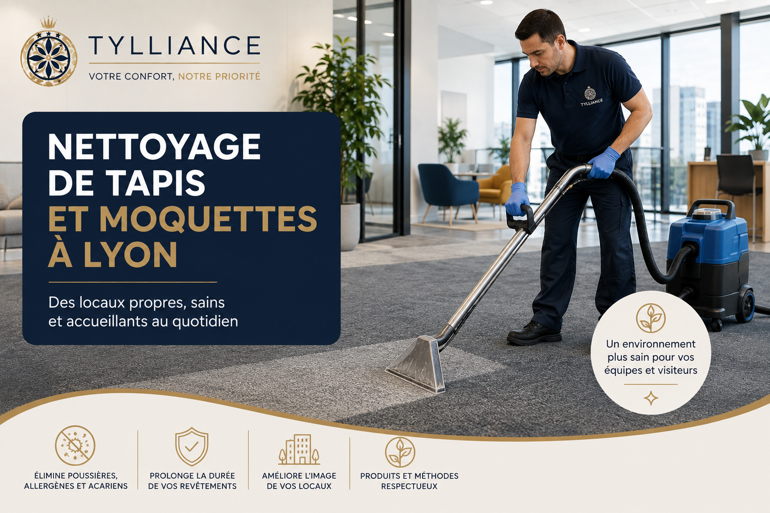 Nettoyage de tapis et moquettes à Lyon