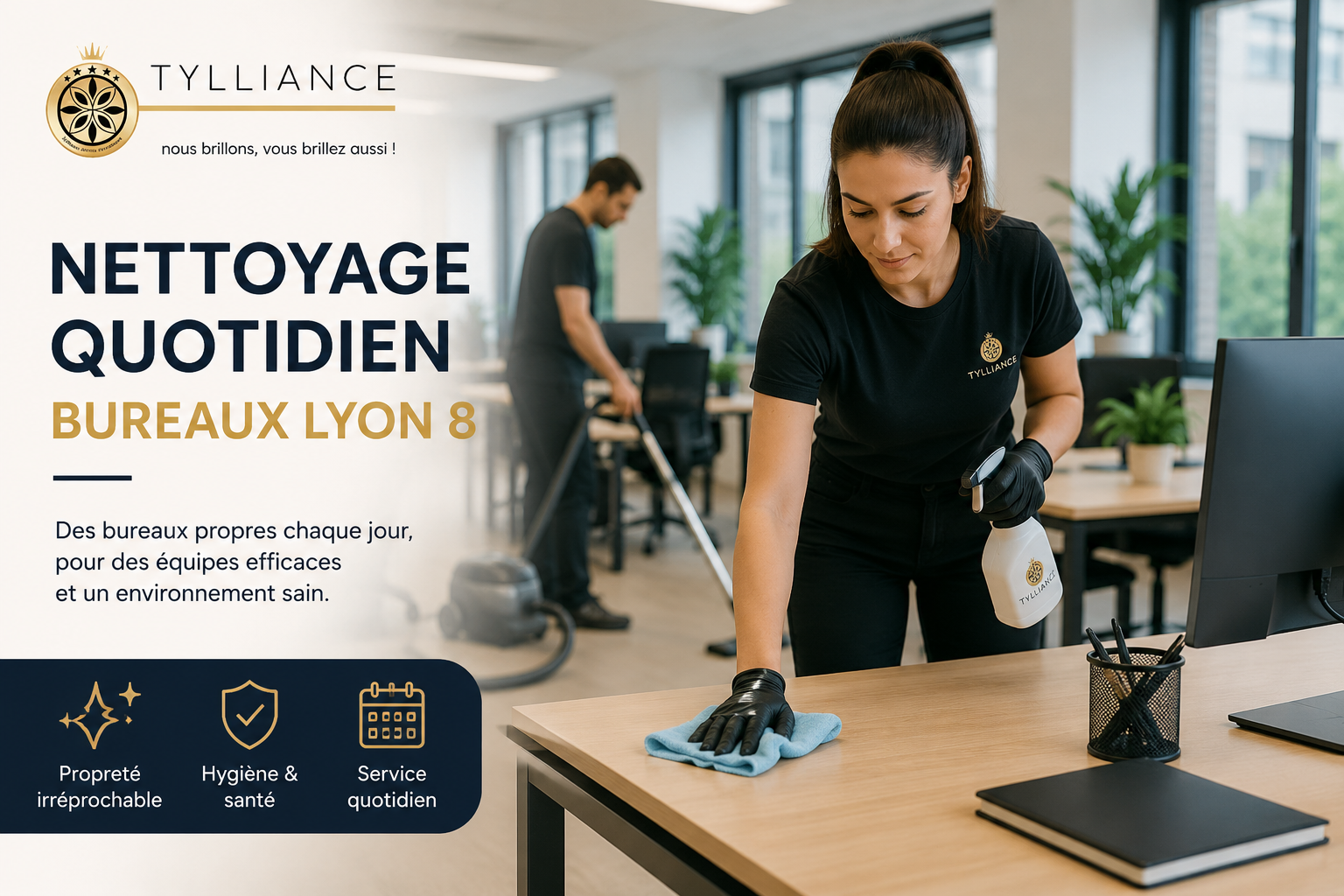nettoyage quotidien bureaux Lyon 8
